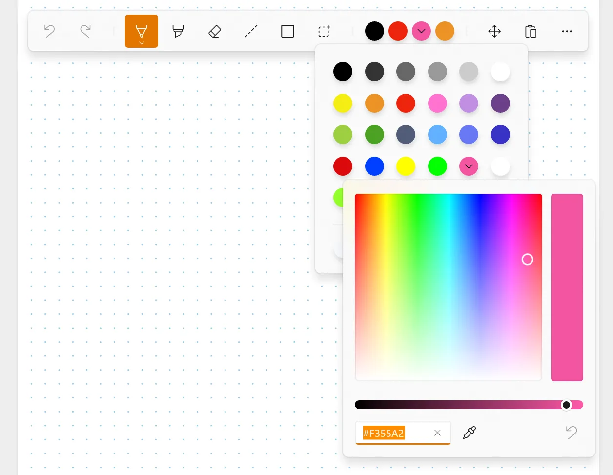 Color picker flyout in Noteastic
