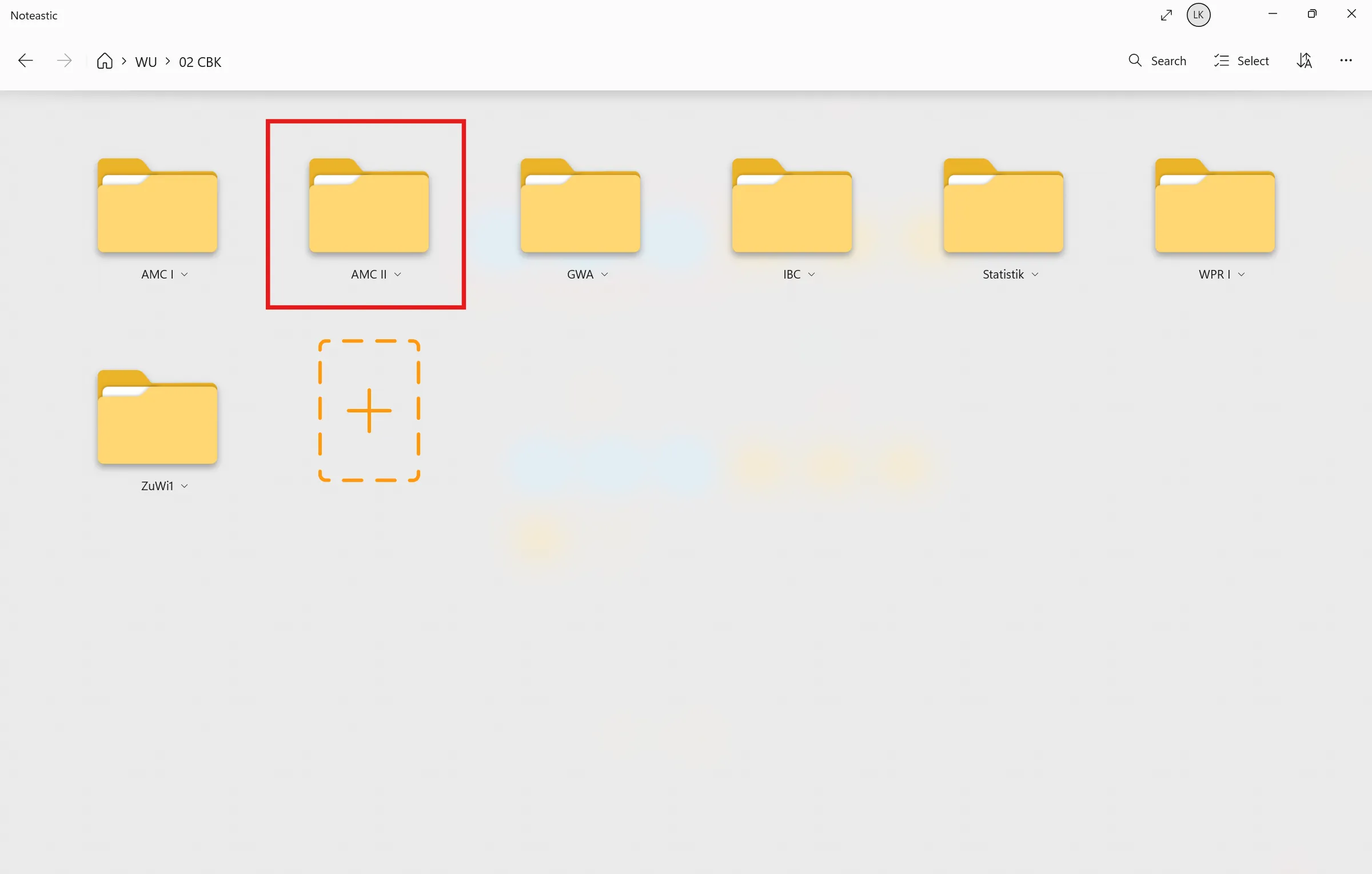 Folder for the AMC II lecture inside the CBK section