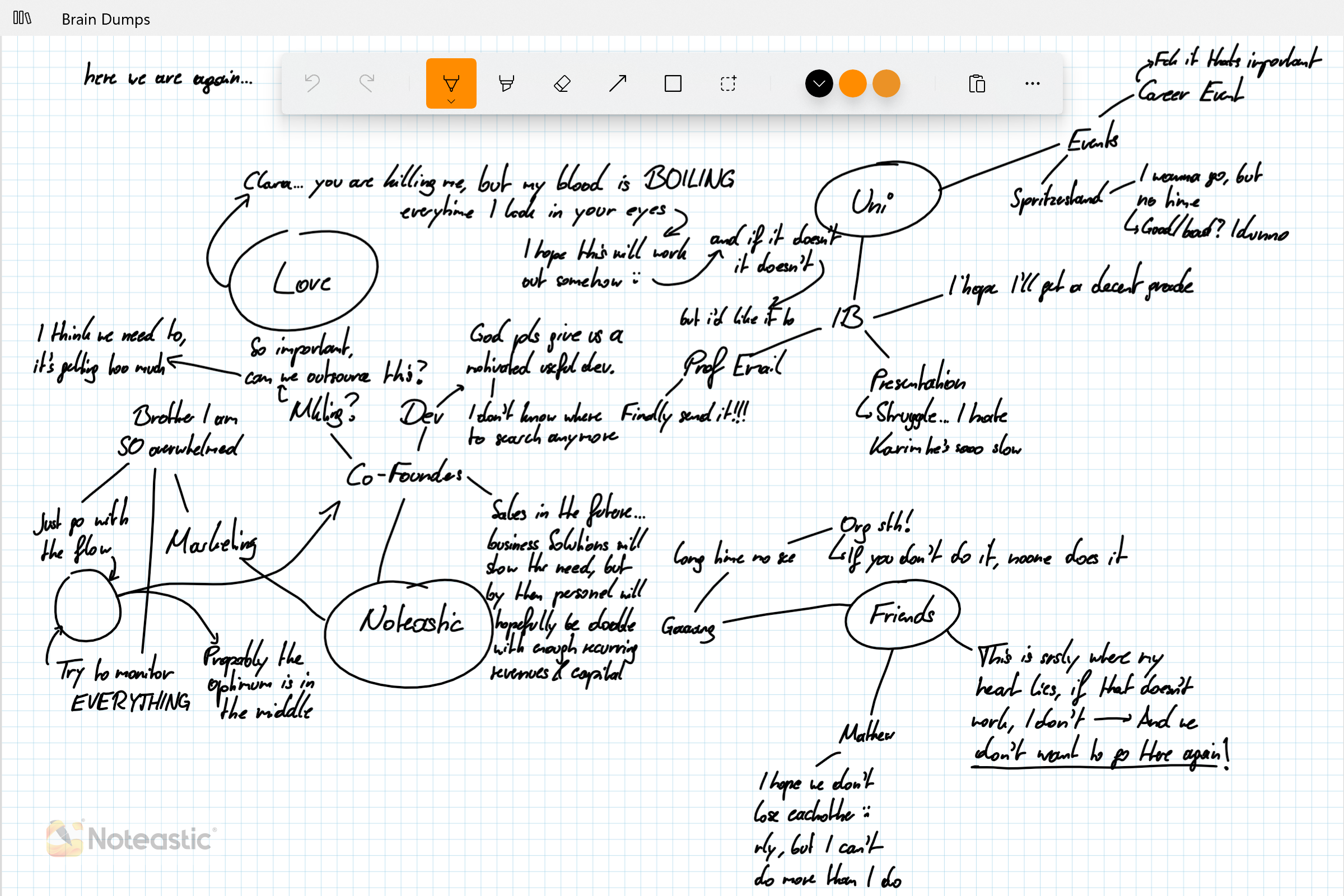 Brain dump in Noteastic