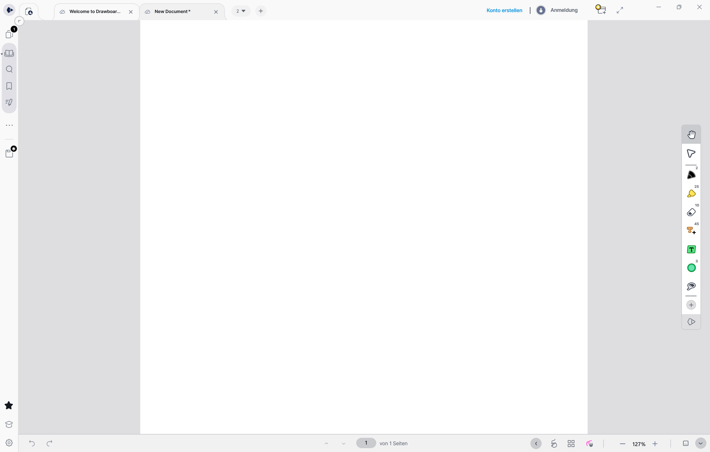 Drawboard PDF note-taking page