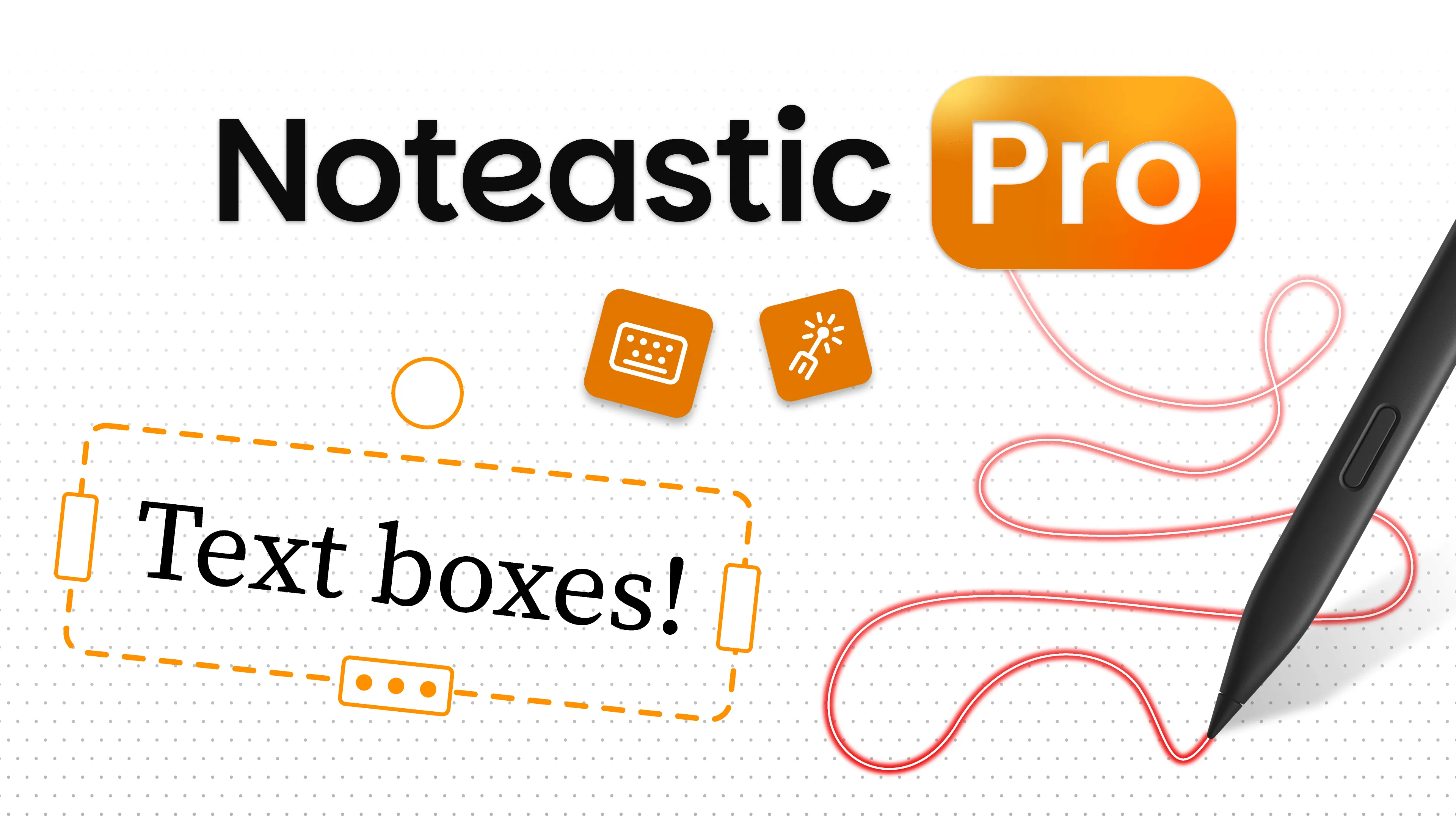 Noteastic Pro with Text Boxes highlighted