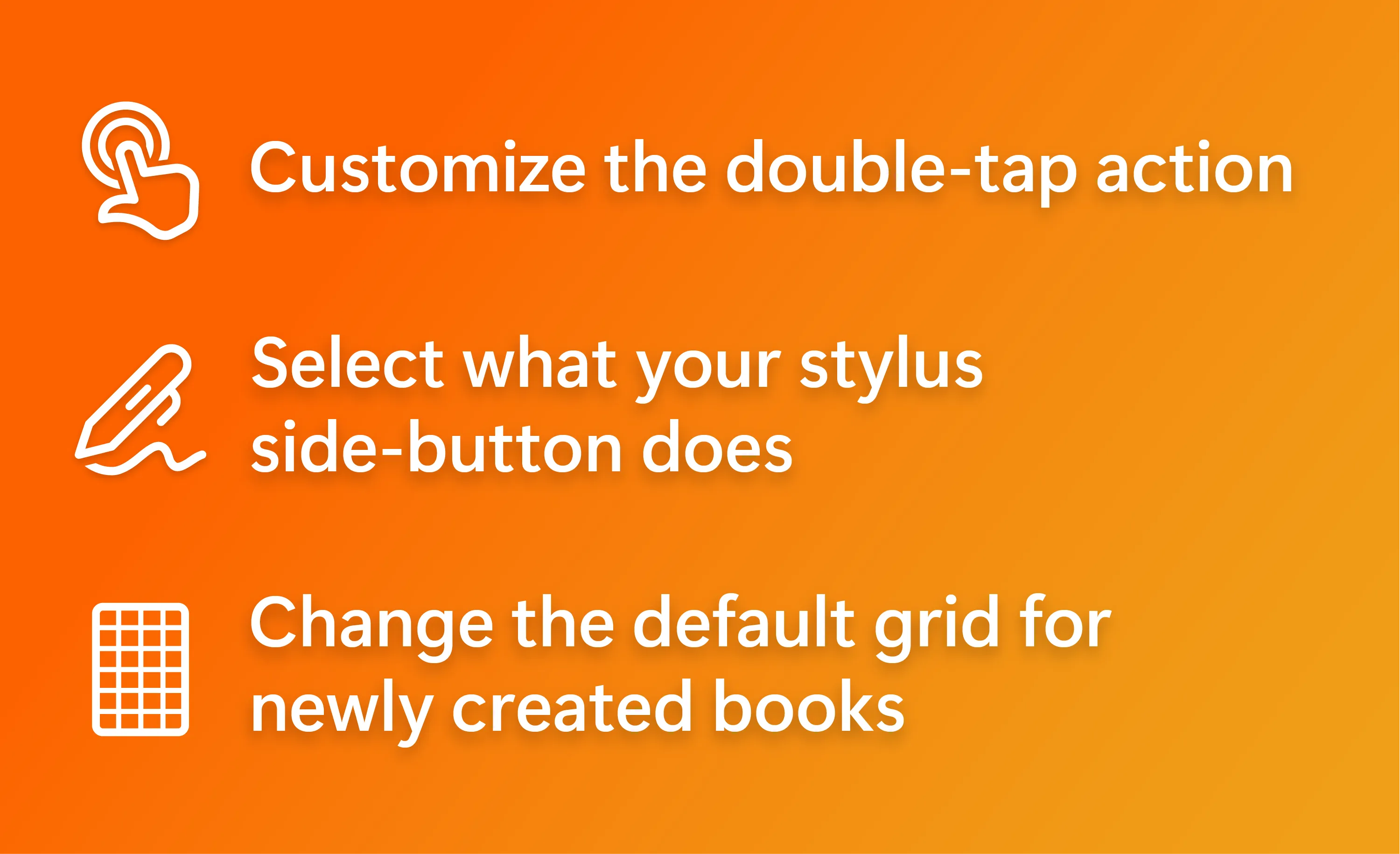 A showcase of the newly added features