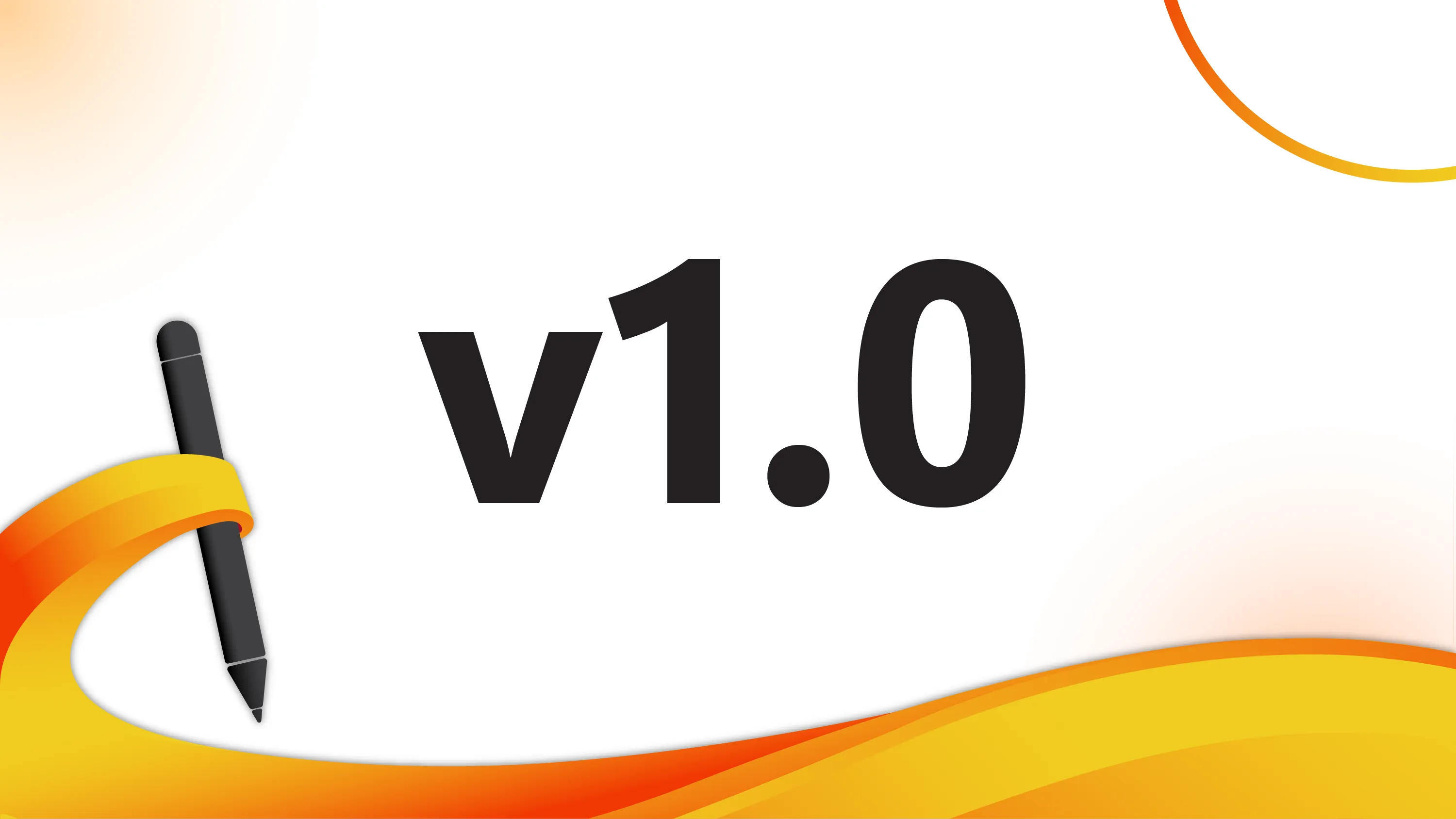 Big text writing “v1.0”