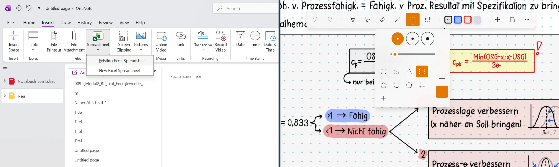 Showcase of a feature in OneNote and in Noteastic