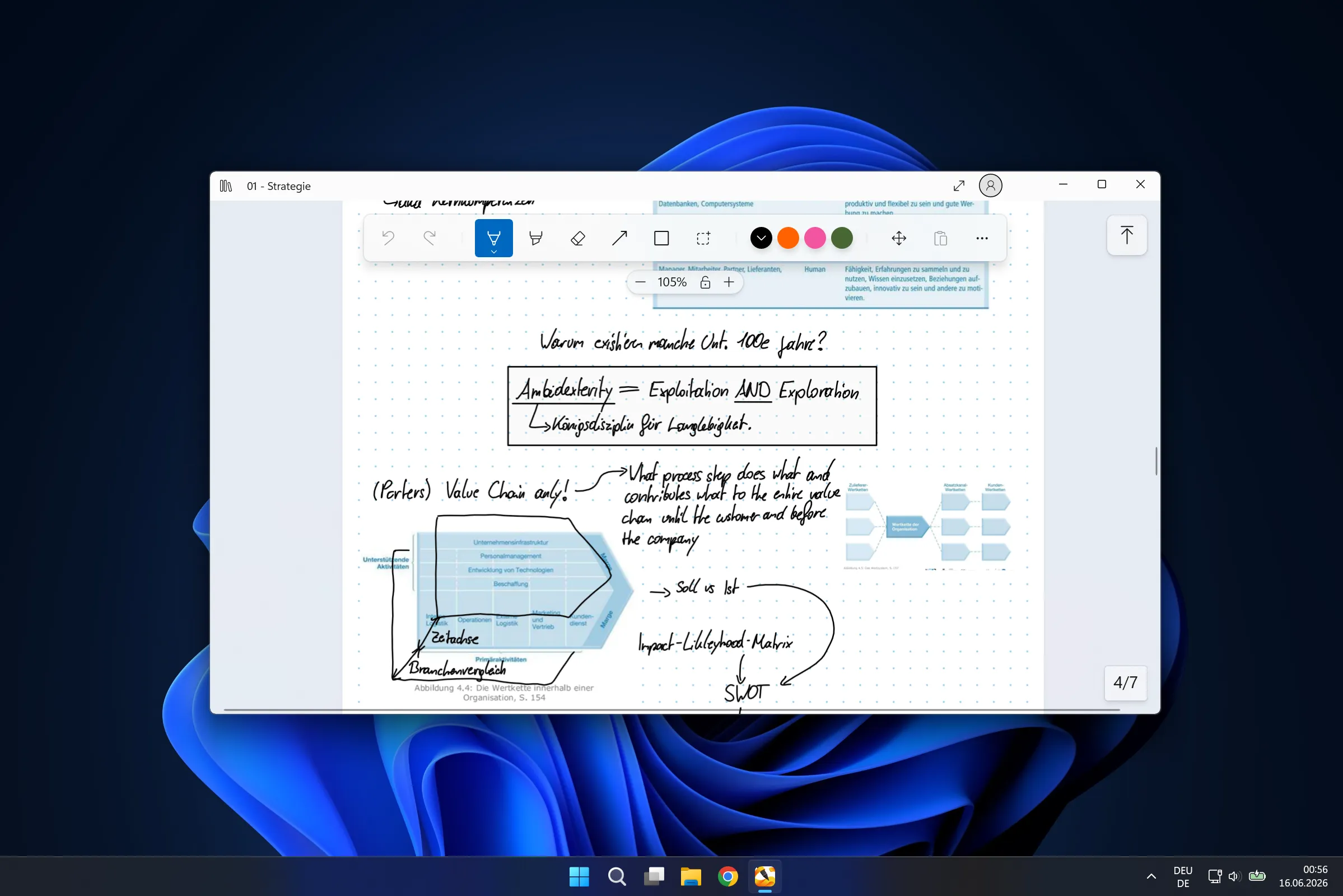 Noteastic opened on a Windows home screen