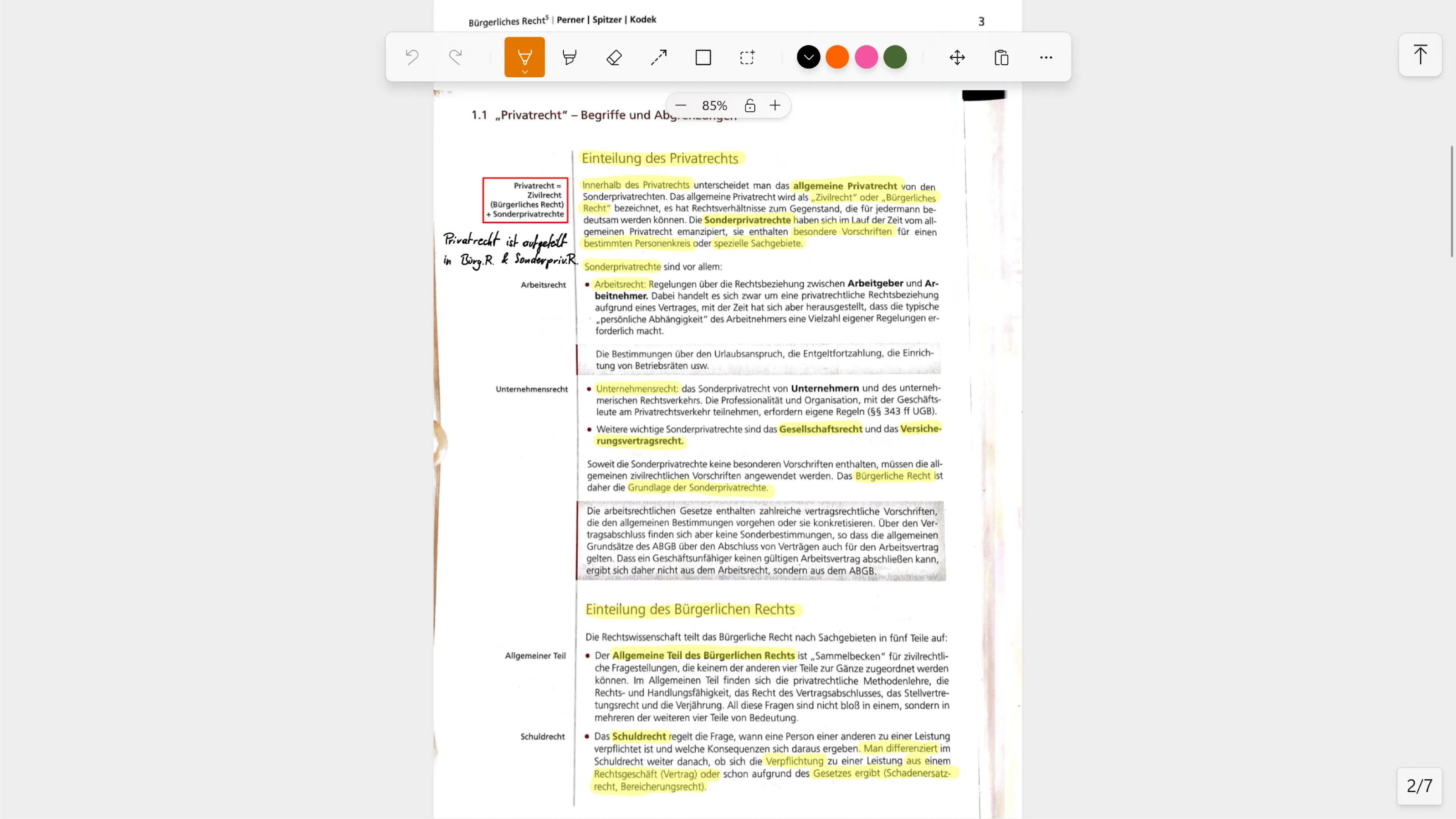 An annotated PDF in Noteastic